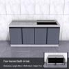 2-Meter Stainless Steel Waterproof Kitchen Cabinet with Sink for Household or Rental Use