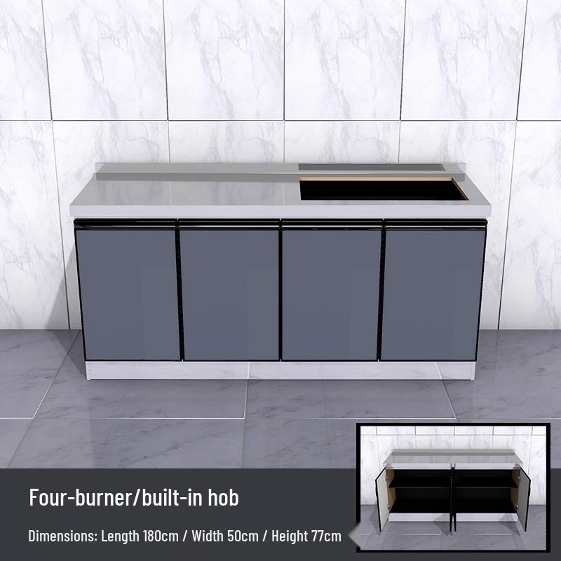 2-Meter Stainless Steel Waterproof Kitchen Cabinet with Sink for Household or Rental Use