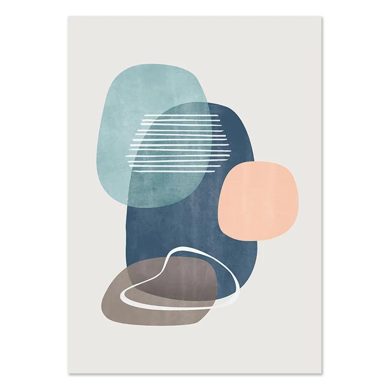 

Абстрактная геометрическая линия, цветные постеры и принты, настенная живопись на холсте, скандинавские настенные картины для гостиной, домашний декор 21x30cm No Framed