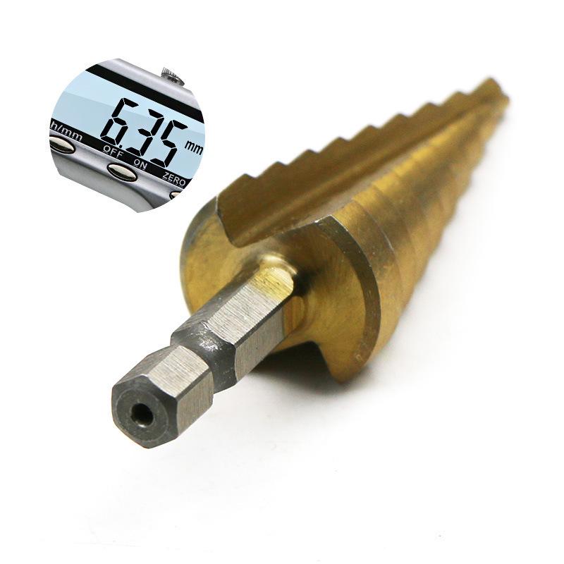 Bearing Steel Hex Shank Step Drill Bit for Steel Plates, 4-20mm Hole Opener