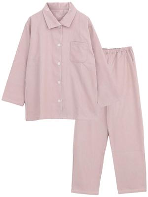 Pajama Family Long Sleeve Pajama Fluffy Cotton Made In Stand Front LL Women's Set, 100% Cotton, Blanket, Japan, 2-Way Collar, Shirt, Opening,