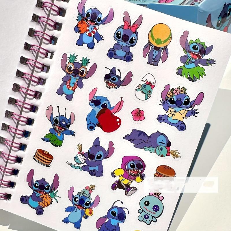 1 ks Disney Stitch Spiralový zápisník 3 v 1 Kniha samolepek Studentské psací potřeby Dárek