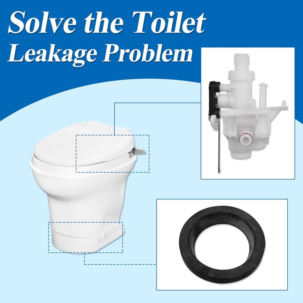 31705 RV Toilet Water Valve Kit, Compatible with Thetford Aqua-Magic V High and Low Models