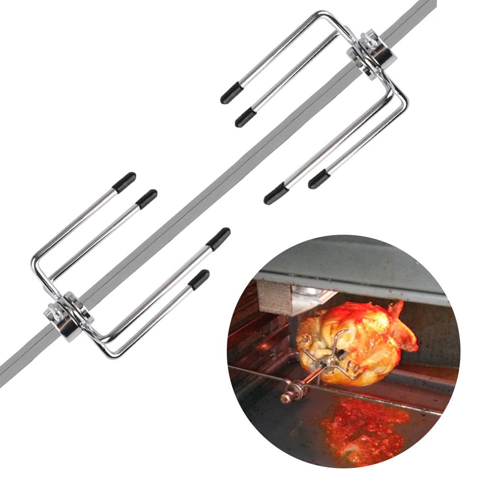 Stainless Steel BBQ Forks Charcoal Chicken Grill Rotisserie BBQ Forks 2pcs/set Rotisserie Meat Fork BBQ Tool Kitchen Tools