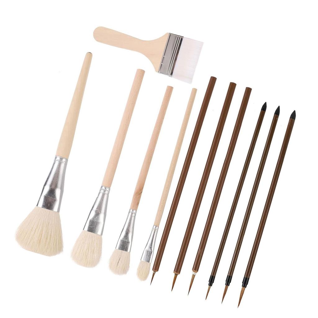 11 Pcs Watercolor Brushes Ceramic Painting Brush Artist Paint Brushes Practical Art Paintbrush Set Drawing Supplies