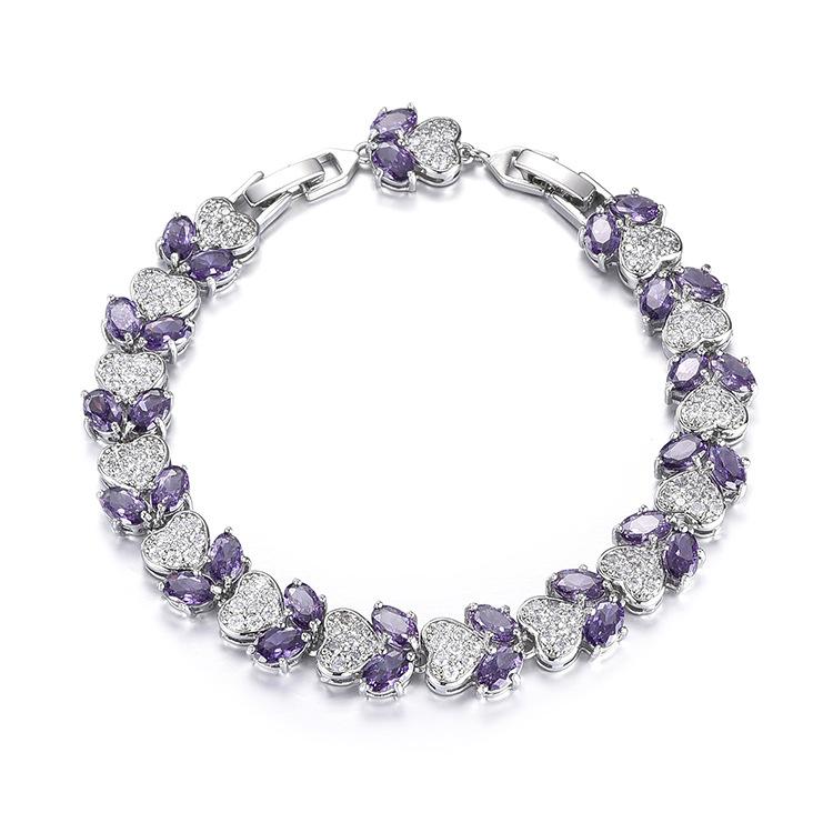 

Рубиновый европейский и американский модный браслет в форме сердца с цирконием, женский браслет с бриллиантами, ювелирные изделия free 3cm extension buckle