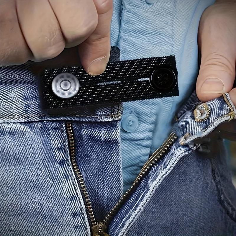 2pcs Adjustable Elastic Waistband Extenders for Plus Size Women & Men - Machine Washable Stretchable Belt with Discreet Button Closure,Casual & Wear