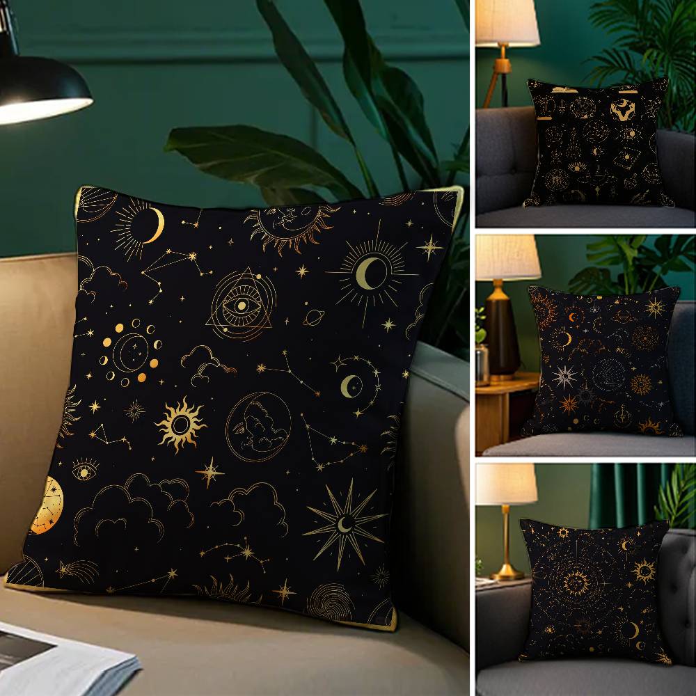 Traditionelles Eid Eid Symbol Druck Kissenbezug Komfort Sofa Bett Seidig elegant Unsichtbarer Reißverschluss Dekorative Kissenhülle