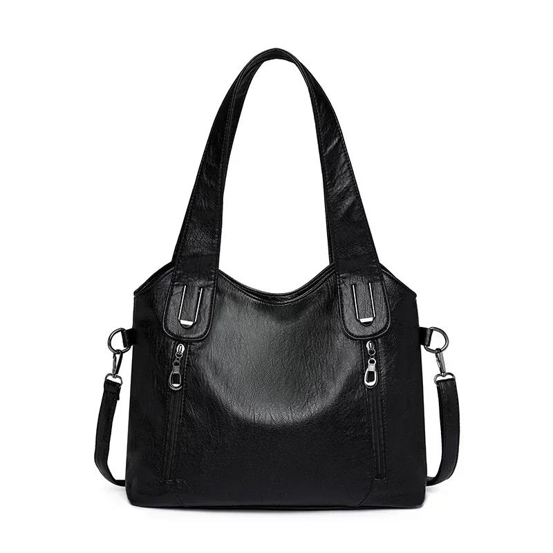 Solid Color Fashi Women Handbags Soft Leather Tote Bag Casual Big Crossbody Bags for Women New Shoulder Messenger bags Bolsa