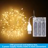 200 LED Copper Wire String Lights, Battery & USB Operated Fairy String Lights, Warm White