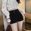 Petite High-Waist Corduroy Shorts - Autumn/Winter 2026, Slimming Straight Leg, Korean Style for Women