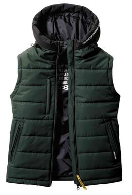 BURTLE Windproof Hoodie Vest for Army 5034 61 L (Unisex) Fall/Winter, Khaki,