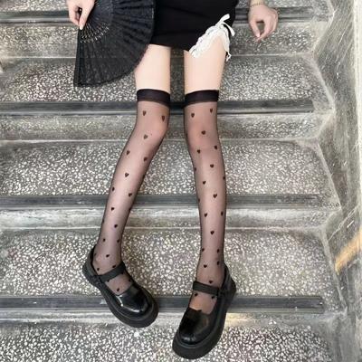3 Colors.Sexy Women's Tights Classic Dots Thigh High.Ladies Thin Over Knee Socks Transparent Vintage Dot Stockings Thighhighs