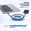 Cable Matters 80Gbps Braided Thunderbolt 5 Cable To 120Gbps Bandwidth 240W Thunderbolt 5 Thunderbolt Black [Intel Certified] - 0.5m, [Up Boost,