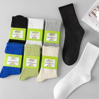 5 Paia di Calzini in Cotone da Uomo Estivi Sottili Nero, Bianco e Grigio a Mezza Gamba in Cotone Antiodore Assorbi Sudore Lunghi Estivi Sportivi per Uomo
