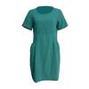 Summer Women Dress O Neck Solid Color Knee Length Loose Short Sleeves Side Pockets A-line Soft Breathable Casual Commute Dating Shopping Midi Dress