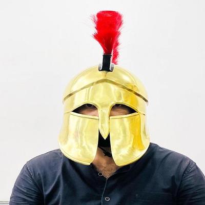 Casco griego corintio medieval Acabado dorado medieval Cosplay, Casco de Halloween Disfraz Casco de juego de rol Navidad, El mejor regalo.