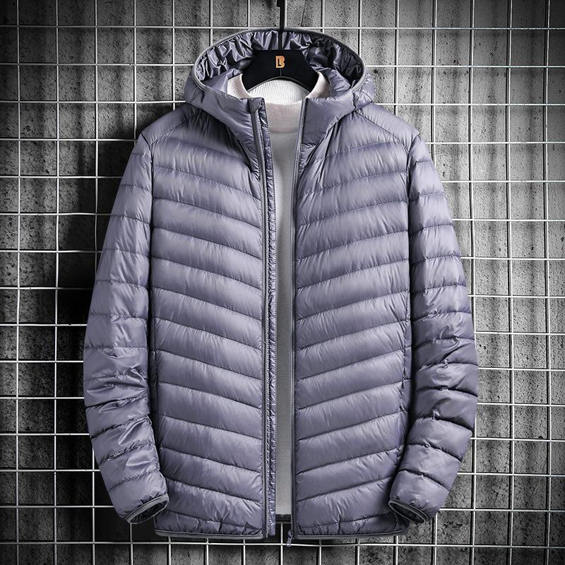 Men's Hooded Padded Jacket Korean Version of Youth Short Light Padded Jacket Large Size Men's Padded Jacket
