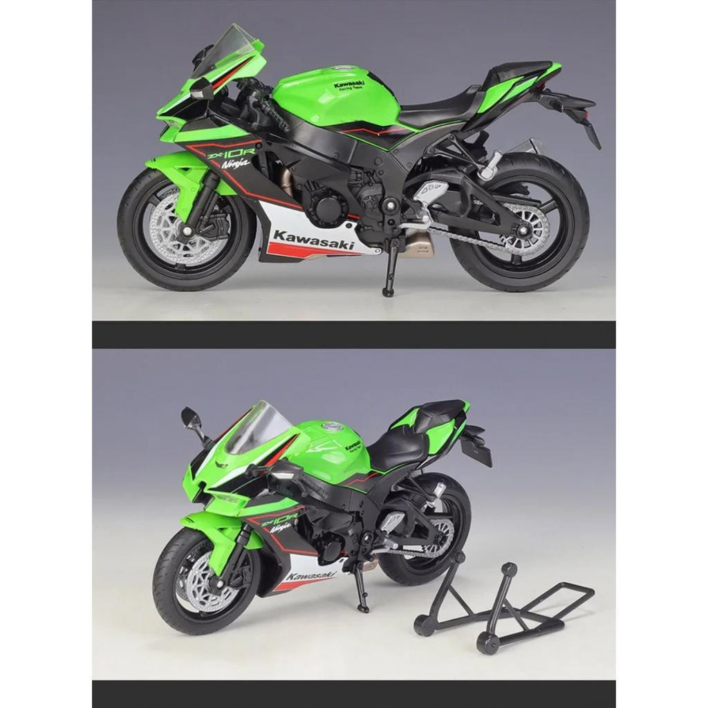 WELLY 1/12 2021 Kawasaki Ninja ZX-10R Alloy Motorcycle Model Simulation Diecast Metal Scale Motorcycle Model Childrens Toy Gifts