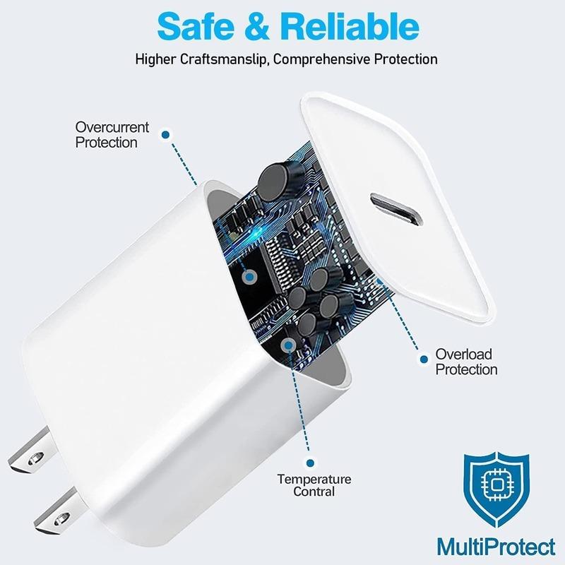 Para Carregador iPhone16 Carregamento Rápido, Para Carregador iPhone15, Para Carregador iPad Carregamento Rápido Carregador de Parede com Cabo USB C para C de 6 PÉS