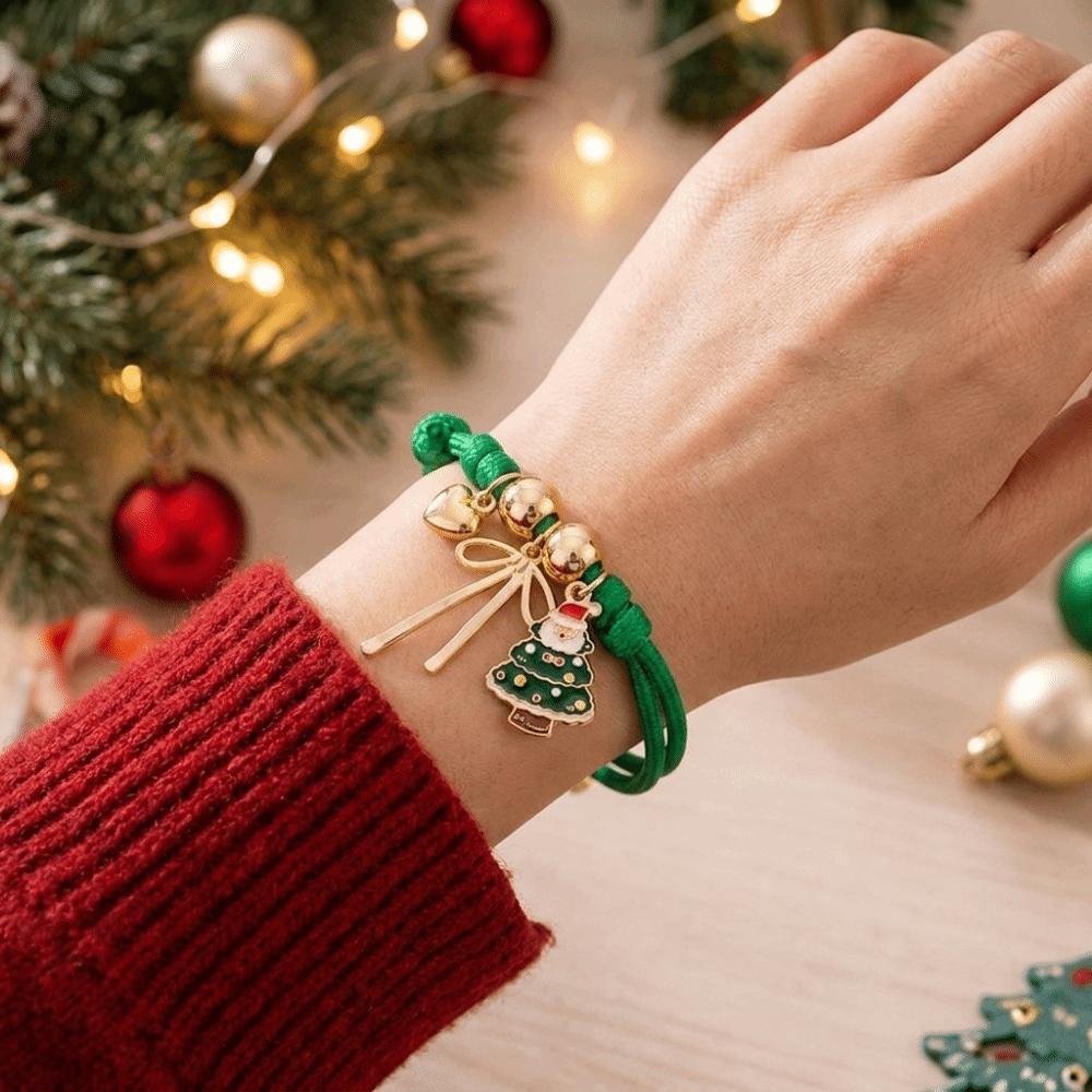 Adjustable Pendant Bracelet Cartoon Woven Rope Fashion Christmas Braided Hand Chain Best Friend