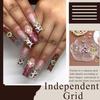 Valentine's Day Nail Art Kit: Plum Blossom Box with 7 Compartments, includes Butterfly, Crown, Heart, and Large Diamond Decorations.