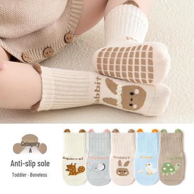 Nuove Calzini da Pavimento per Bambini Antiscivolo Disegno Carino - Suola Intera in Gomma per Interni, Novità Primavera per Bambini Piccoli, Protezione dal Freddo, Calzini per Imparare a Camminare