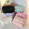 New Quilted Makeup Bag for Women Cosmetics Organizer Portable Travel Skincare Toiletry Bag Student Stationery Pouch Pencil Case