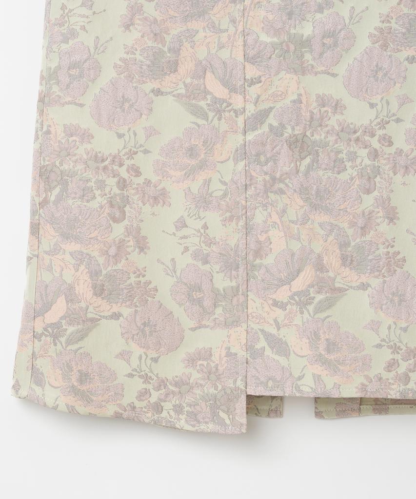 Milo Woman Floral Jacquard Midi Skirt [Beige]