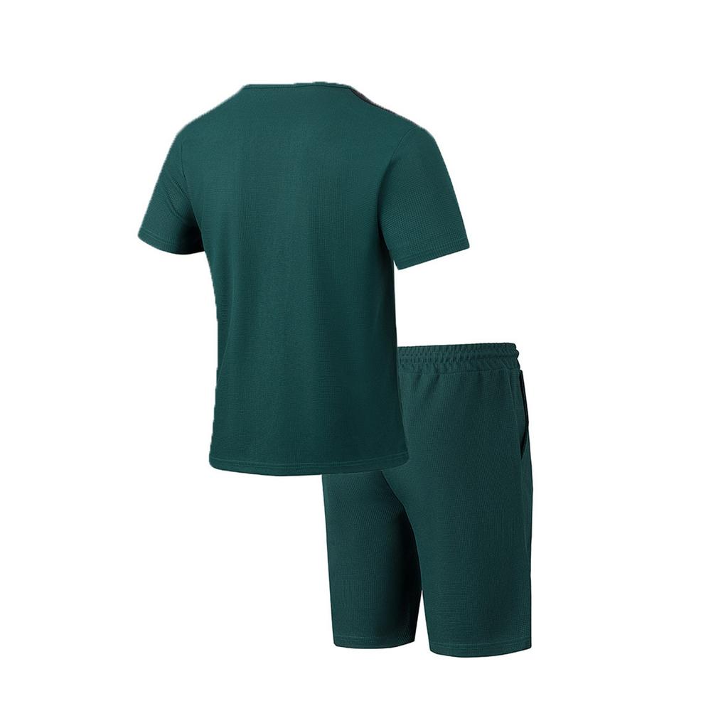 Men's Summer Casual Fashion Set: Round-Neck T-Shirt And Shorts