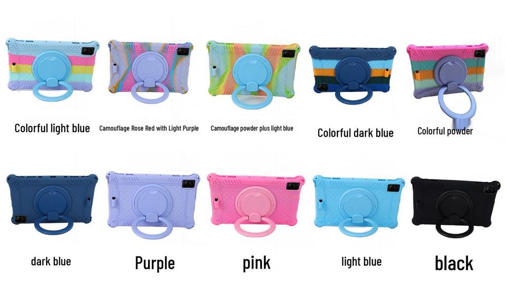 Rotatable Leather-Texture Silicone Case for Teclast T40 5G Tablet, Anti-Drop Protection