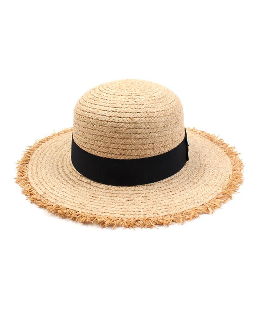 Yunibeosyeolkemiseuteuli Sv Metal Round Natural Raffia Hat Raffia Hat