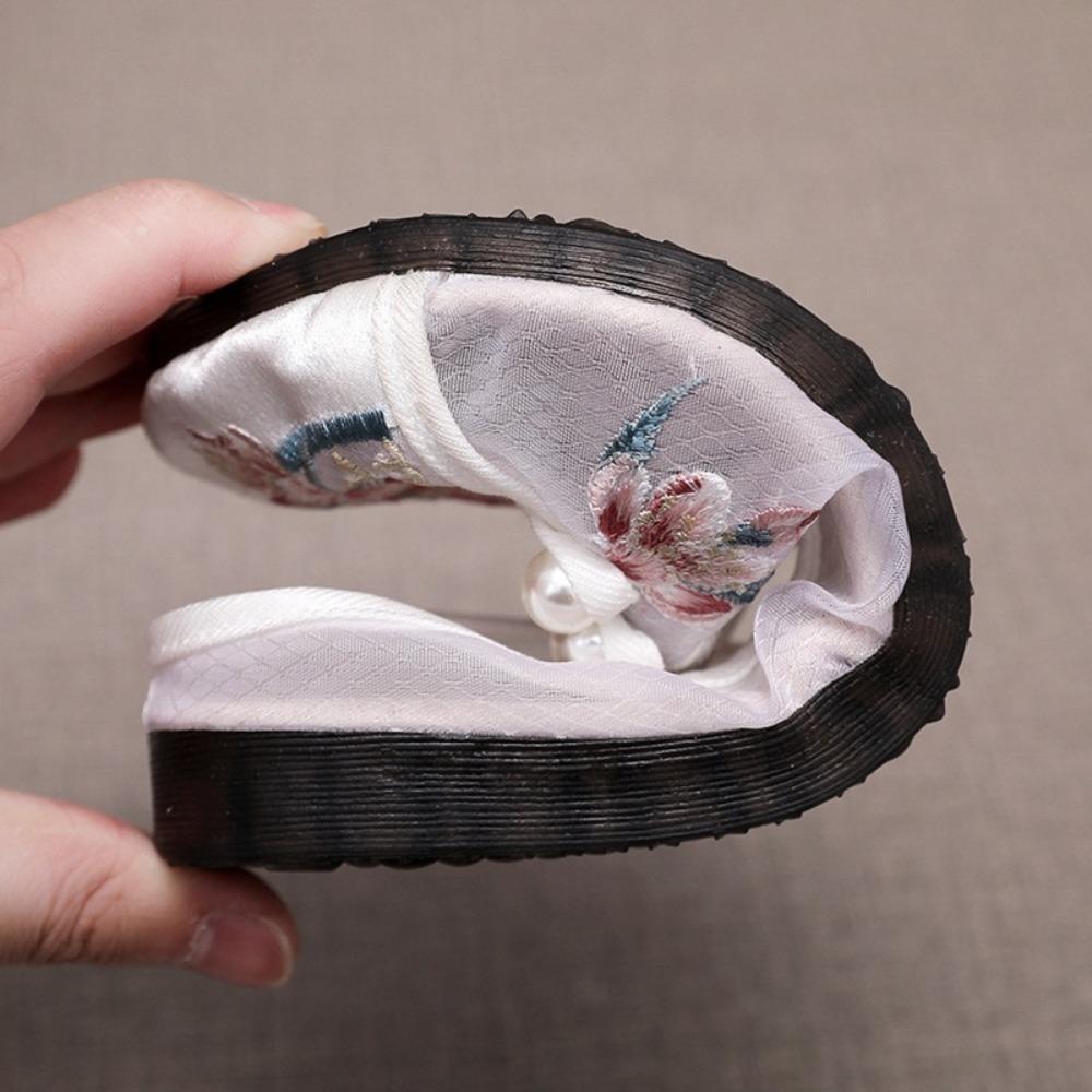 Mesh Ethnic Style Baotou Slippers Flower Embroidered Shoes Retro Hanfu Slippers  Girls