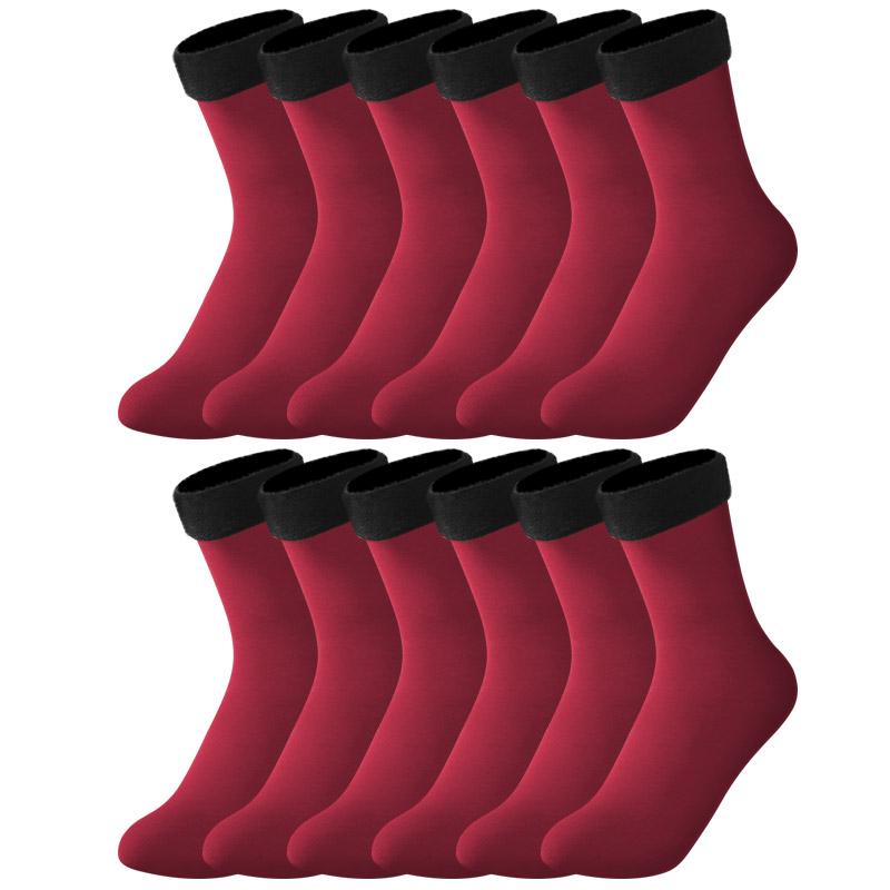 6/8/10Pairs/Lot Solid Color Winter Warm Men Women Socks Thicken Thermal Socks Soft Plus Velvet Socks Casual Home Floor Snow Sock