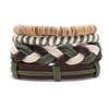 Men's Fashion Bracelet Bohemian Style Wristchain Hand Woven Multi Layer Hemps Rope and Leather Wristband Accessories