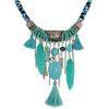 Bohemian Vintage Turquoise Tassels Choker Statement Necklace Women Tribal