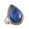 Natural Labradorite Gemstone 925 Solid Sterling Silver Jewelry Ring Size 9 Y5U92