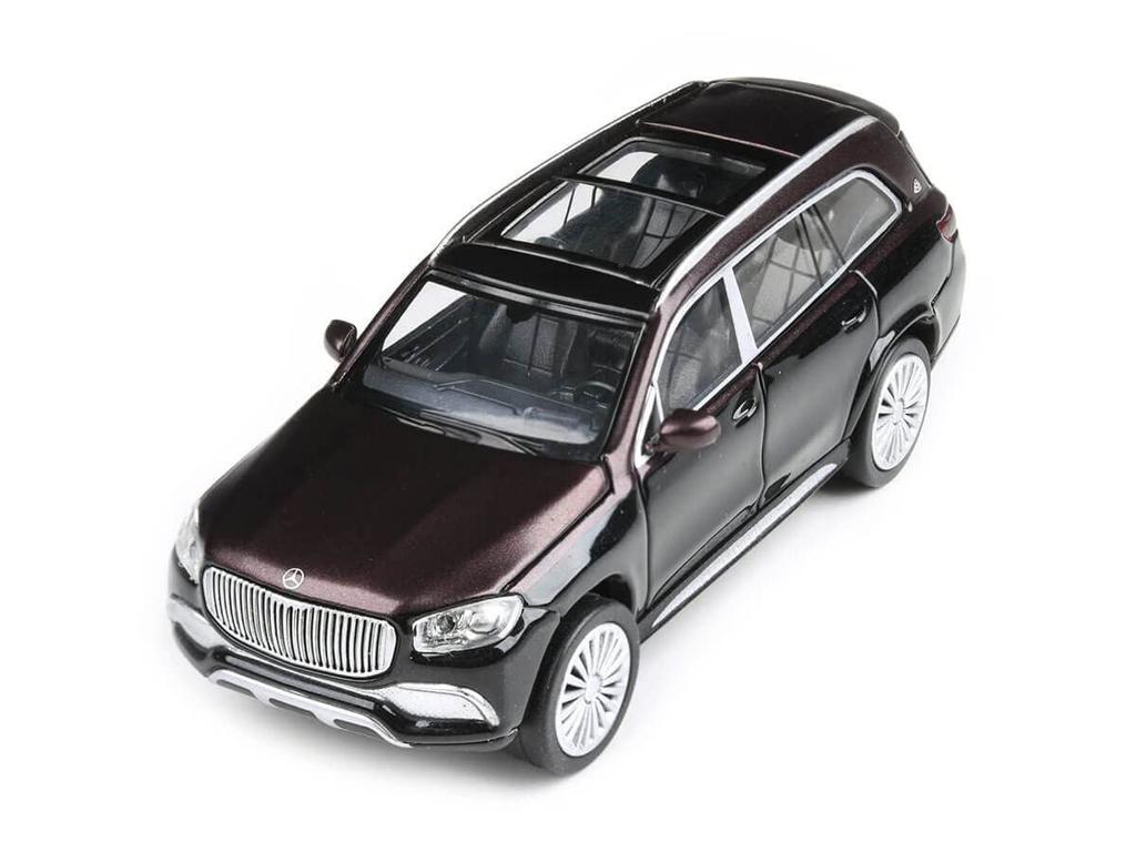 JADI Mercedes-Maybach GLS Obsidian Black/Rubellite Red LHD 1/64 scale model PA55304