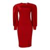 Large Size Women's Clothing Autumn New Fashion Temperament Hollow Long-sleeved Split-ended Solid Color Dress