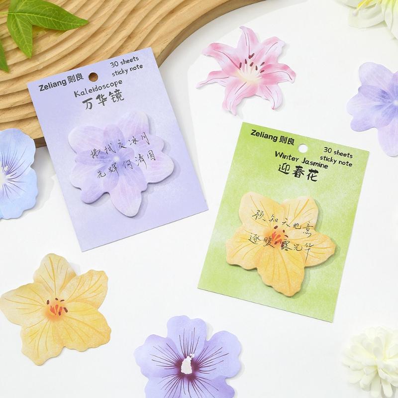 Office School Supplies Flowers Sticky Notes Cute Little Fresh N Times Special Shaped Paper Can Be Pasted Memo Pad Kawaii Gift