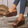 New Fashion Slope Heel Slippers Muffin Thick-bottomed High-heeled Sandals Open-toed Women's Slippers