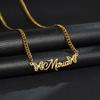 Atoztide Custom Necklaces Personalized Stainless Steel 4mm NK Cuban Thick Chain Pendant Letter for Women Jewelry Gift