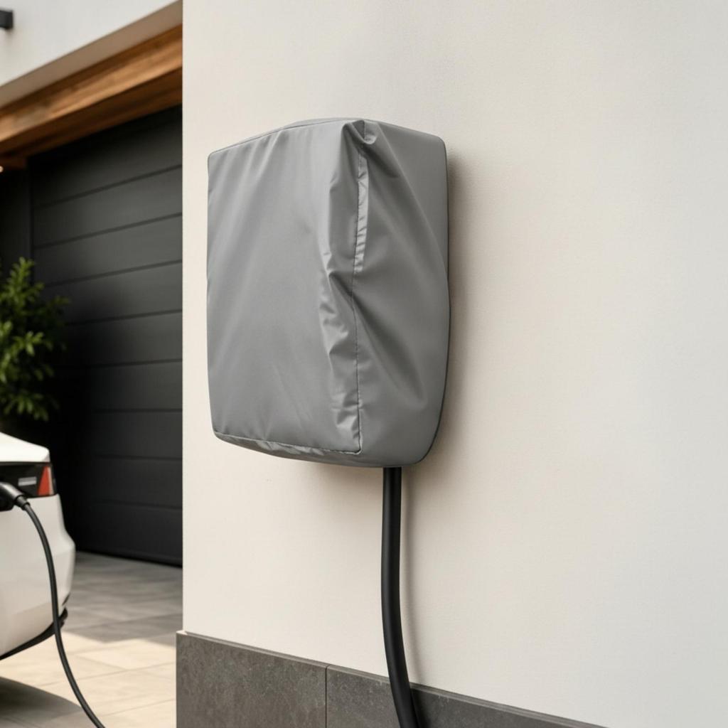 Charging Station Cover Dustproof WallMounted EV with Drawstring Closure WaterResistant Gray a