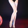 8D Oil Shiny Silk Transparent Medias Women Sexy Lace Top Silicone Thigh High Stockings Elastic Nylon Socks