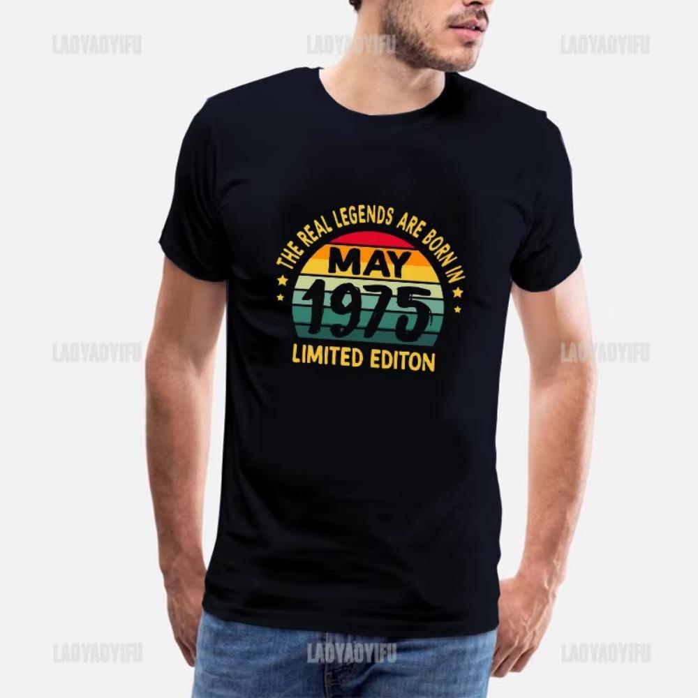 Vintage 1975 Limited Edition Men T Shirts Retro Classic Art Print Tees Short Sleeve O Neck Harajuku Streetwear Birthday Gifts