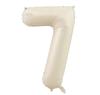 Number Balloon 32-inch Approximately 70cm Cream Beige Balloon with Straw Birthday Photoshoot Party Celebration Anniversary Decoration Home Studio