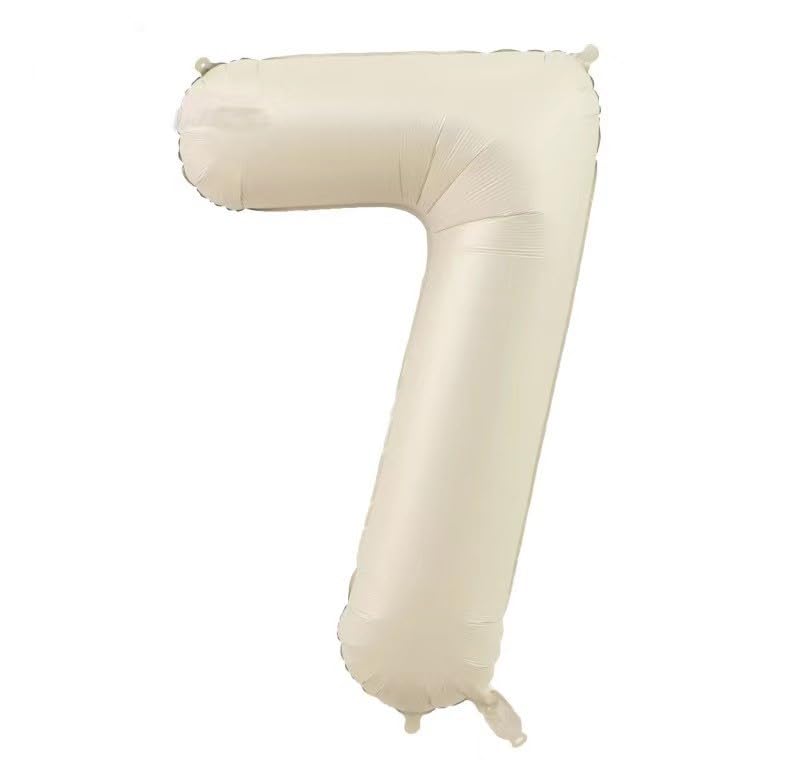 

Number Balloon 32-inch Approximately 70cm Cream Beige Balloon with Straw Birthday Photoshoot Party Celebration Anniversary Decoration Home Studio