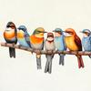 Vögel auf dem Ast Wandaufkleber Bunte Vogel Wandtattoos Selbstklebend Abziehen und Aufkleben Kunst Wandbilder für Schlafzimmer Büro Klassenzimmer Wohnzimmer
