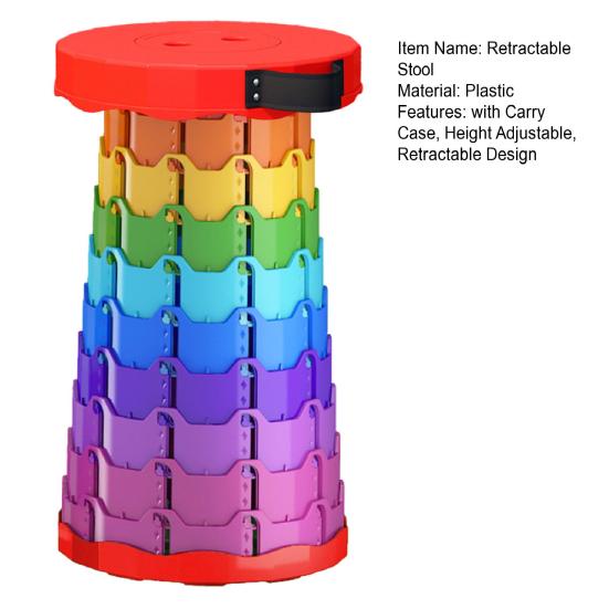 Einziehbarer Hocker mit Tragegriff Tragbar Höhenverstellbar Leichtgewicht Schwerlast Outdoor Camping Picknick Angeln Teleskopierbarer Klappstuhl Sitz