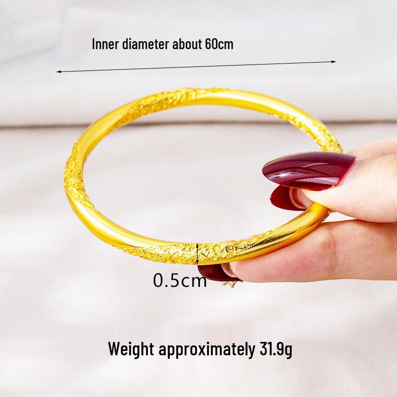 

Вьетнамское песочное золото, браслет-манжета в ретро-стиле, в придворном стиле, для женщин - Ювелирные изделия с долговечным цветом